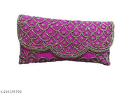 Stylish Beaded Pink Clutch