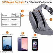 Waist Bag, Multi-Pocket Lightweight, Durable Compact Fanny Pack (Grey))