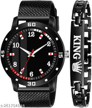 Black Watch King Bracelet for Men Analog Watch - For Men