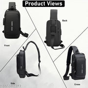 Waterproof Polyester Slim Unisex Crossbody Sling Bag Chest Backpack Men's Shoulder Bag, Leisure Travel Handbag, Hard Shell Anti-Theft Chest Bag