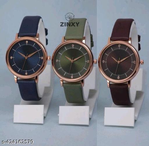 Best Quality Festive Season Royal Designer Round Dial Attractive Leather Belt Women Watches Combo Pack of 3 Watches combo for women stylish girl watches combo pack of 3 analog watches combo wrist watches combo watches for girls stylish watches Set