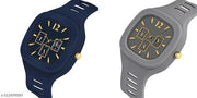 Square Dial Black Blue Grey White Analog Watches with Silicon Strap Stylish ADDI Designer Combo Watch for Mens & Boys