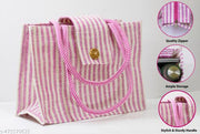 Stylish jute handbag for women |shopping and travel bag with mobile pouch and 2 zipper lock