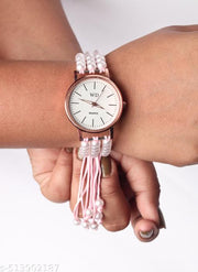 princess fancy Unique round dail adjustable pearl braclate watches for girls and women