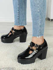 Women New looking Boot shoes Boots with Chunky Block Heel for Girls Women's Black Suede Platform Block Heel Ankle Boots