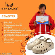 Bersache Extra Soft Classic Casual with  Regular wear with Ultra Soft & Flexibility Technology Clogs for Men's & Boy's-  (6091-Beige)