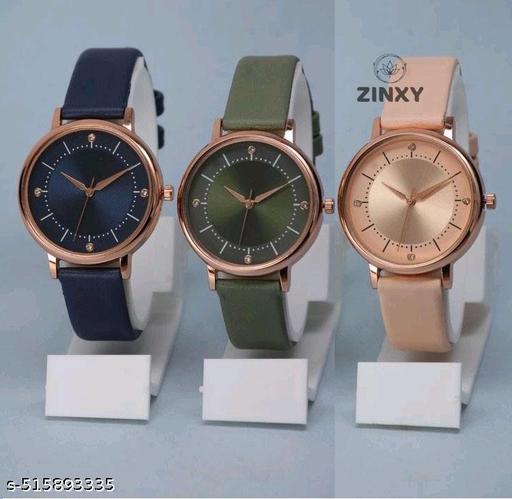 Best Quality Festive Season Flower Designer Round Dial Attractive Leather Belt women watches combo pack of 3 combo wathces for women stylish girl watches combo pack of 3 analog watches wrist watches combo watches