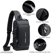 Flaying Sale Sling Bag For Men CrossBody Backpack For Men Women, Anti-Theft Chest Bag With USB Charging Port,Messenger Bags, Waterproof Casual Shoulder Bag (Black)