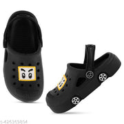 ONFEET Kids Trendy Daily use Comfortable Anti-Skid Casual Car Design Sandals for Boys and Girls, Kids Clogs for Boys and Girls with Sling Back Strap, Lightweight Kids Flipflops & Slippers for Indoor Outdoor Activity, Kids Heels & Sandals Color - Black