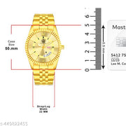 Legacy Series Original Gold Plated Day and Date Functioning | Stylish Chain | Quartz Analog Watch for Boys/ Men