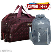 SKY SCRIPT 65L Polyester Travel Duffle Bags/Daffal Bags/Travel Bags/Travelling Bags with Combo of 33L Waterproof Backpack Bag for School/College/Travel /Offices /Boys /Girls and Teens.