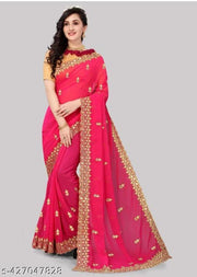 CUTWORK MIRROR SAREE