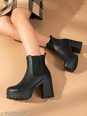 KLIEV PARIS Amazing Design Women's Ankle Length Block Heel Stylish And Fashionable Boots | Stylish Latest & Trendy Boots for Women