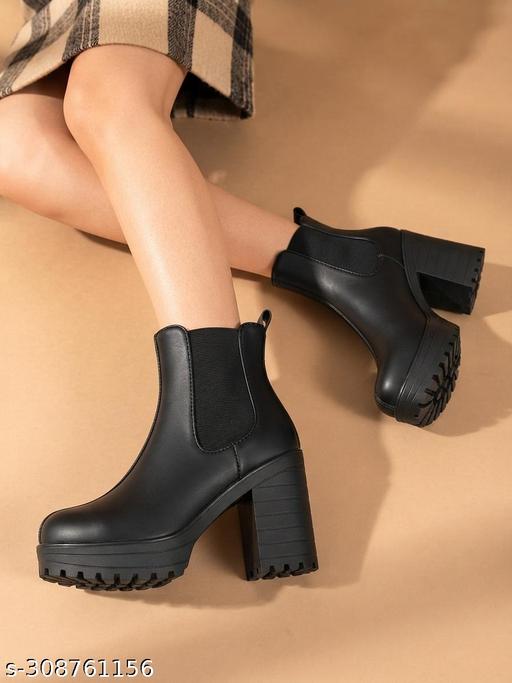 KLIEV PARIS Amazing Design Women's Ankle Length Block Heel Stylish And Fashionable Boots | Stylish Latest & Trendy Boots for Women