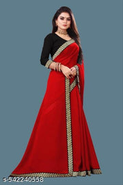 Premium Georgette Saree Adorned with an Elegant Maharani Lace Border
