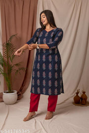 Amthi's Pure cotton handblock printed A-line Kurti for woman