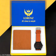 Lorenz Men's TAN Watch & Wallet Gift Combo- CM-1049WL-TAN