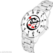Red Robin Analogue ISLAMIC YAHUSSAIN Design Round White Dial Latest Fashion AVO SIL STEEL Strap Stylish Wrist Watch for Men and Boys, Pack of 1