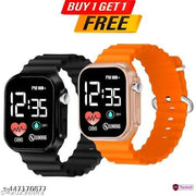 Digital Dial Ultra Design Full LED Time Display Silicones Only Digital Watch for Kids watch for boy's and girls (Not -❌Smart - Watch) Pack of 2