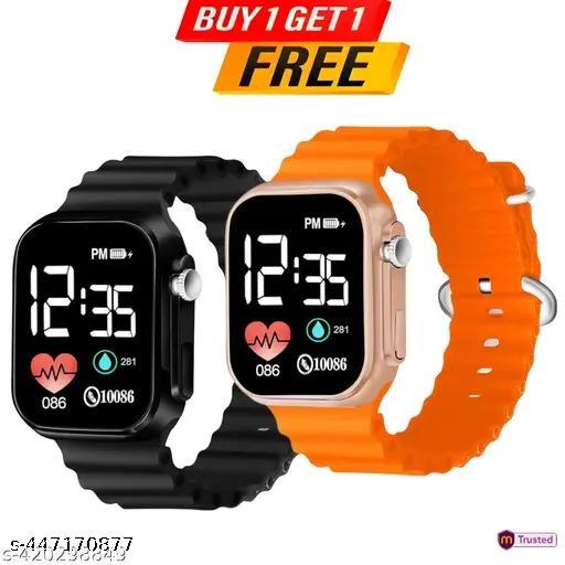 Digital Dial Ultra Design Full LED Time Display Silicones Only Digital Watch for Kids watch for boy's and girls (Not -❌Smart - Watch) Pack of 2
