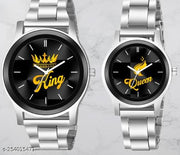 Skylark Black Crystal-King Queen-Chain-Couple Premium Quality Fashion Analog Watch - For Men & Women