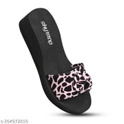 Skytrap Jet Black, Pink Nubuck EVA Light in Weight, Stylish & Comfortable Slippers / Flipflop for Women & Girls Combo of 2