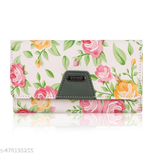 3 ZIPPER card holder with zipper and premium PU leather clutch hand purse for women