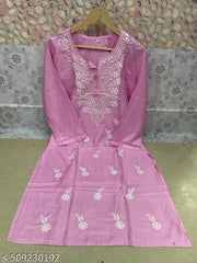 Rayon Chikankari Embrodery Work Kurti.