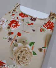 Polyster/Crepe fabric-Women Ethnic Wear Women Crepe Fabric Printed Straight Kurti, Size -S, M, L, XL, XXL, 2XL, XXXL, 3XL, 4XL, 5XL ( New Arrival New Design Fashionable Kurti )