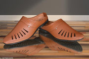 TAN Solid Thong Flip-flops For Men