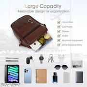 Leather Sling Cross Body Travel Bag for Men (Brown)