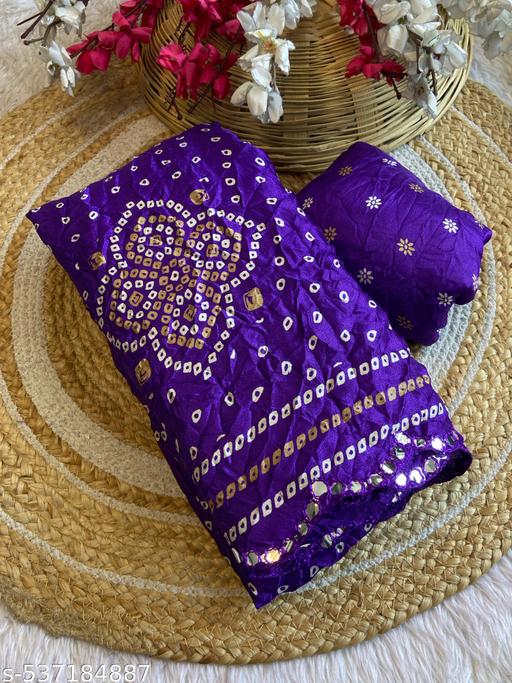 TRENDY MIRROR BORDER BANDHANI SAREE