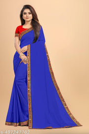 Luxurious Georgette Saree with Opulent Maharani Mirror Lace Border