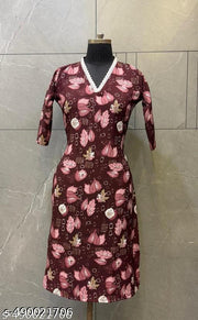Polyster/Crepe fabric-Jivandhara Premium Kurti For Women
