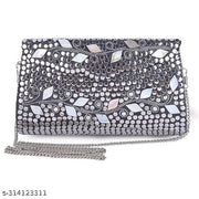 Handmade Metal bag Silver SQ sheep leaf style Latest Shoulder Bag Clutch for girls and women