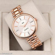 Women Watches Analog Wrist Watches  for Women's & Girls+ & Miss & Ladies White Dial Watch with Stylish Diamond Studded Watches