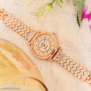 Women Watches Analog Rose Gold Round Dial Women's Watch for Girls&Miss&Ladies Diamond Studded with Stylish Watches