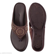 HUNYZA New looking woman and Girls Fashion Stylish Unique design brown ladies women sandal Casual Daily wear for comfortable ladies and salippre