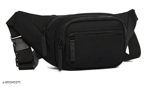 Nylon Waist Bag for Men & Women | Water Resistant Sling Bag with Multiple Pockets | Crossbody Chest Bag for Travel, Gym, Hiking & Daily Use | 30.5 x 5 x 14 cm