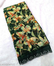 TRENDY NEW GEORGETTE LEAF PRINTED SAREE