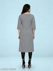 Single grey Daily wear kurti/Stylish kurti/Regular kurti/ casual kurti/Fit kurti /Fancy kurti/Crepe kurti for women