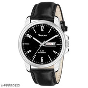 Spencher New Track Number Dial, Day & Date, Brown Strap Analog Watch For Men & Boy