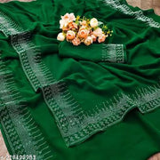 latest hotfix daimond siroski work modern look beautiful saree