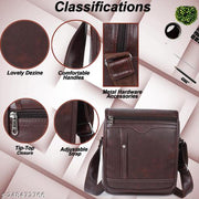 Stylish Travel Office PU Synthetic Leather Men's Sling Bag