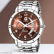 Day & Date Function Watch With Stainless Steel Chain Analog Watch - For Men
