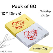 CARRY CLOUD 10x14 Inches Ganesh Ji Bags: Perfect for Festivals and Events, Durable Printed Bags, Stylish Printed Tote (Pack of 60)