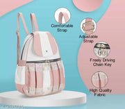 Fiago Trendy Women's Backpack | PU Leather Shoulder Bag with Elegant Lace & Pleated Design | Casual & Travel Backpack | Pink & White