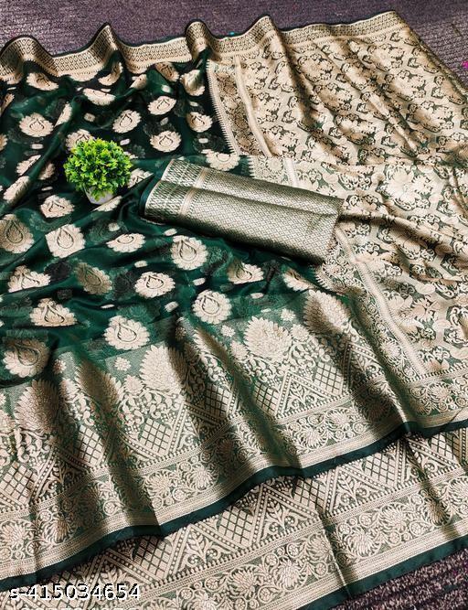 VAANI FASHION's Latest Fancy Organza Banarasi Jacquard Self Designed Silk Saree