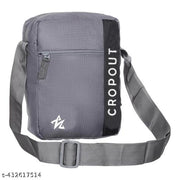 Cropout Nylon Grey Sling Cross Body Bag Travel Office Business Messenger one Side Shoulder Bag for Men and Women