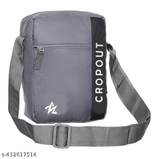 Cropout Nylon Grey Sling Cross Body Bag Travel Office Business Messenger one Side Shoulder Bag for Men and Women